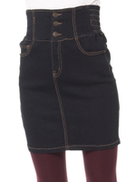 デニムバックレースUPタイトスカート/コイアオ