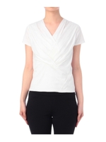 ドレープVネックカットソー/イエローグリーン(025)