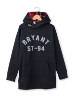 ドロップショルダーフーデッドチュニックワンピース/グレー(012)