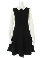 ハーフミラノシフォン衿リブフレアワンピース　ｂｙ　Ｋａｏｒｉ　Ｉｓｅｋｉ/キャメル