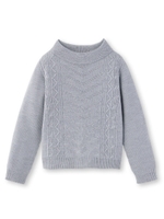 ハイネックケーブルニット/ライトグレー(011)