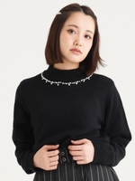 ビジュー付キラキラプルオーバー/アイボリー