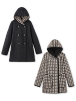 リバーシブルニットフードアウター/ネイビー(093)