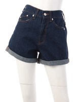 ロールUPデニムSPT/ＮＡＶＹ