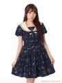 星座柄セーラーカラーワンピース/シルバー