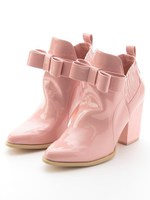 LILICIOUSエナメルリボンブーティ/PINK