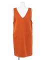 Vネックレトロワンピース/オレンジ