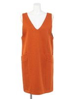 Vネックレトロワンピース/オレンジ