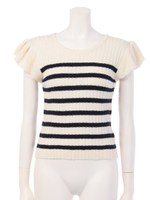 【DUO】 ショルダーラッフルニットトップス/オフホワイト