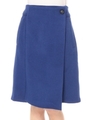ウールラップスカート/ブルー