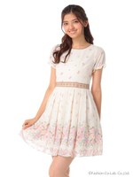 ウォータムパネルローズワンピース/シロ