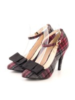 グログランリボンパンプス/チェック