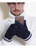 【スマホ対応】タッチパネルケーブル手袋/ブラック(019)