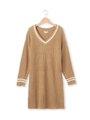 バルキー畦ニットワンピース/サンドベージュ(053)