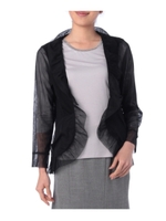 フリル使いチュール切り替えカーディガン/ブラック(019)