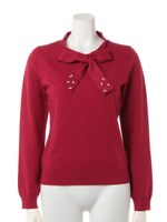 ボウタイニット/ライトグレー