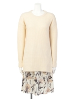 マリオットフラワーニットドレス/オフホワイト