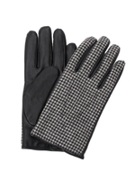 千鳥柄×レザー切り替えグローブ/ブラウン(242)