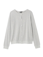 [S]綿シルクストライプカーディガン/ダークグレー(113)