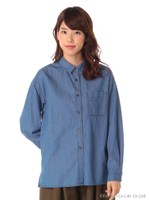 ・ミドル丈デニムシャツ/Light Indigo