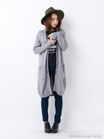 【11/26 ヒルナンデスご紹介商品】【おすすめアイテム】C・杢VロングC/D/グレー