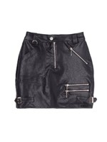 ライダースミニスカート/ブラック