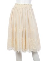 【an another angelus】レース使いチュールギャザースカート/IVORY