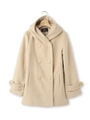 クシュクシュ衿ショートコート/ライトベージュ(051)
