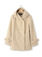クシュクシュ衿ショートコート/ライトベージュ(051)