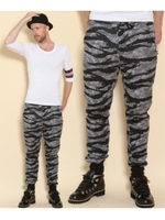 タイガーカモスウェット裾リブロングパンツ/ブラック(019)