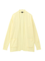 ノーボタンニットカーディガン/イエロー系(030)