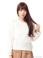 フラワートリミングチェックオーガンジープルオーバー/Ivory