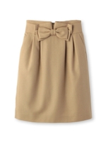 リボンウールスカート/ブラック(019)