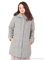 【12/10放送ヒルナンデス！紹介商品】ツィード中綿ロングコート/Light Gray