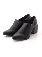 【abcdevol】ブロックヒールミドルブーツ/ブラックスムース