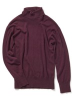 カシミヤ混タートルネックニット/ボルドー