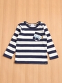 ボーダー長袖Tシャツ/ブルー