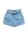 リボン付きデニムショートパンツ/BLU