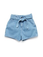 リボン付きデニムショートパンツ/BLU