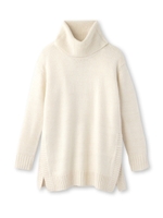 ロングスリットニットプルオーバー/ダークブラウン(043)