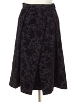 花柄フロッキースカート/ボルドー