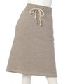 粗挽き杢ネップ裏毛 ヒザ丈スカート/モカ