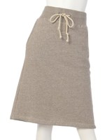 粗挽き杢ネップ裏毛 ヒザ丈スカート/モカ