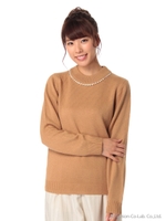 【12/10放送ヒルナンデス！紹介商品】・パール付きニットプルオーバー/Bordeaux