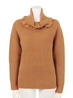 【Fi.n.t】フリルオフタートルニットプルオーバー/LIGHT GRAY