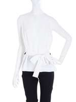 ウエストサッシュブラウス/ホワイト