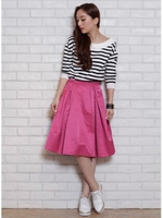 カラータックスカート/濃ピンク