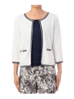 ジャケット風ラインカーディガン/ホワイト(505)