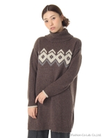 ノルディックシジャカードニット×布帛MIX/杢グレー