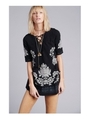 バックカット刺繍チュニック/ブラック(119)